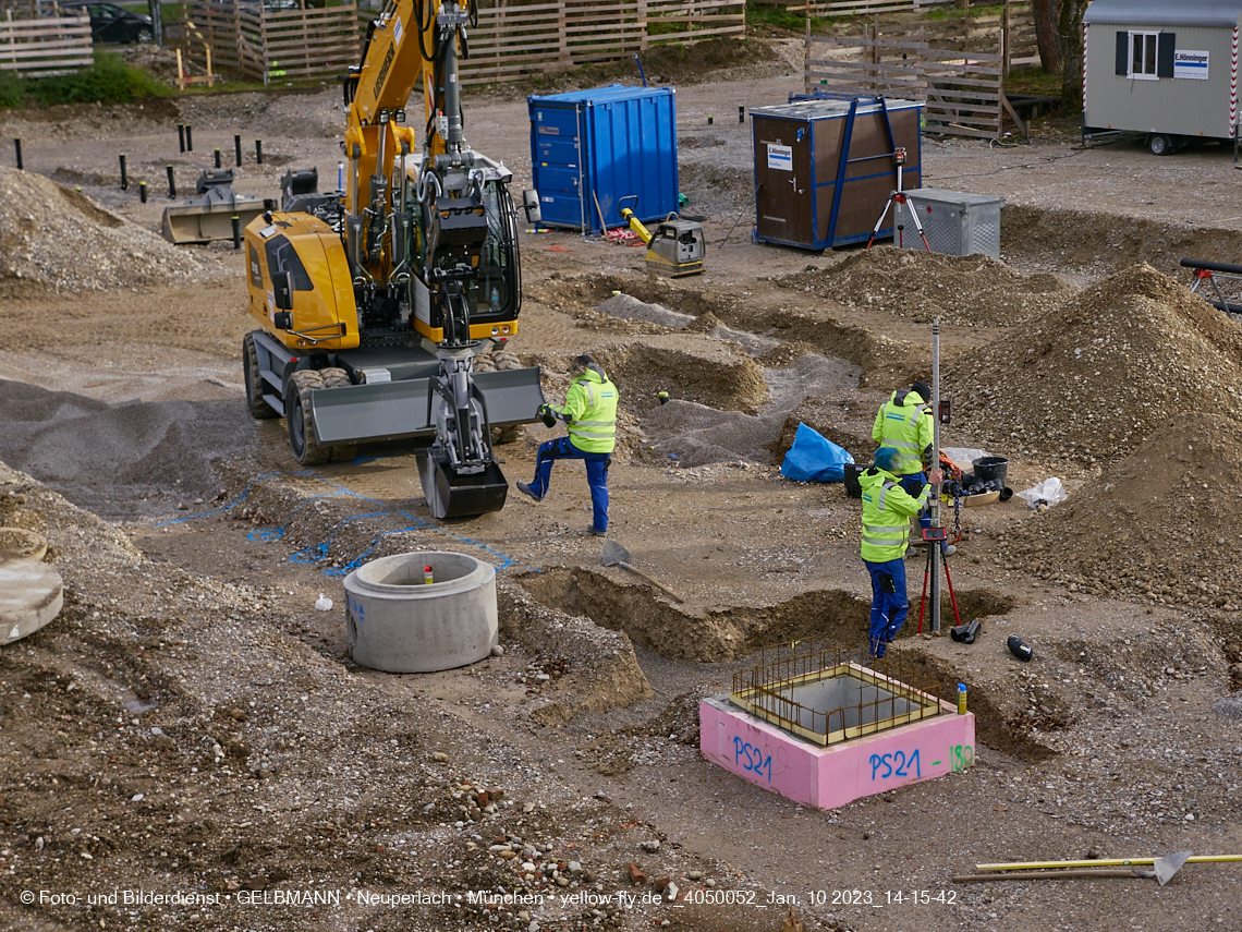 10.01.2023 - Baustelle an der Quiddestraße Haus für Kinder in Neuperlach